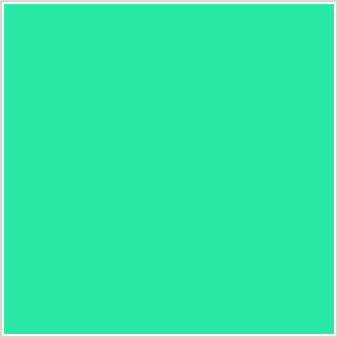 29E8A5 Hex Color Image (GREEN BLUE, TURQUOISE)
