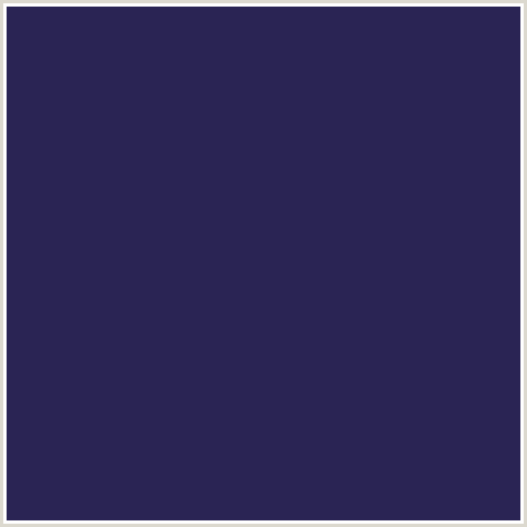 2A2454 Hex Color Image (BLUE, MIDNIGHT BLUE, PORT GORE)
