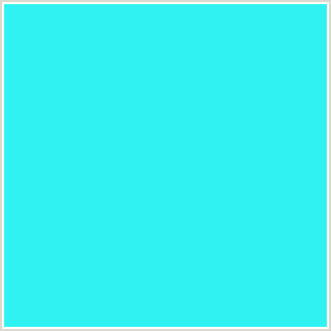 30F2F2 Hex Color Image (BRIGHT TURQUOISE, LIGHT BLUE)