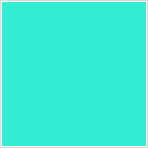 32ECD4 Hex Color Image (BLUE GREEN, BRIGHT TURQUOISE)
