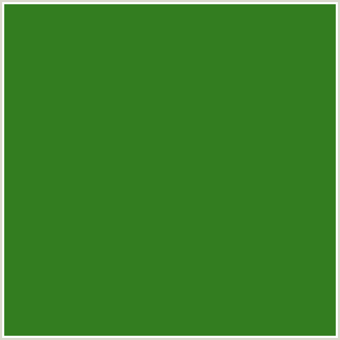 337D20 Hex Color Image (FOREST GREEN, GREEN)