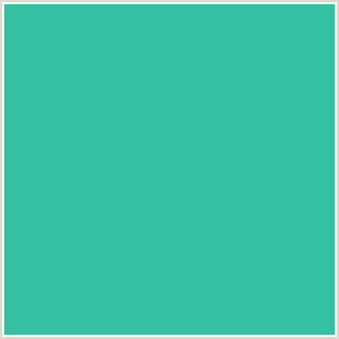 33C1A2 Hex Color Image (BLUE GREEN, SHAMROCK)