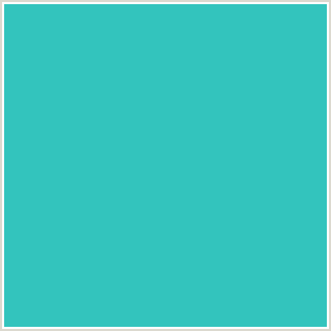 33C4BD Hex Color Image (AQUA, LIGHT BLUE, TURQUOISE)