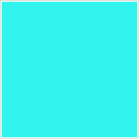 33F3EF Hex Color Image (AQUA, BRIGHT TURQUOISE, LIGHT BLUE)