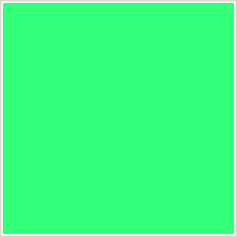 33FF7A Hex Color Image (GREEN BLUE, SPRING GREEN)
