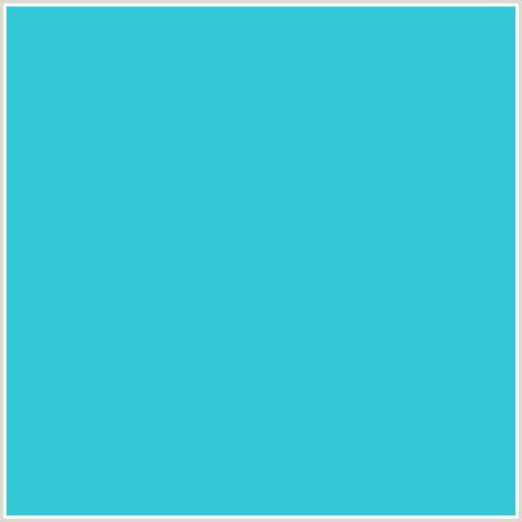 34C7D8 Hex Color Image (LIGHT BLUE, SCOOTER)