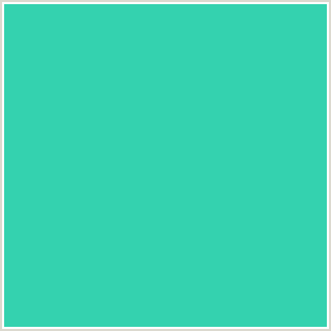 34D2AF Hex Color Image (BLUE GREEN, SHAMROCK)