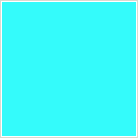 34FBFB Hex Color Image (CYAN, LIGHT BLUE)