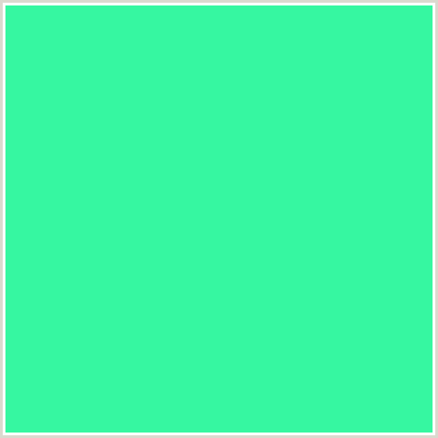36F7A1 Hex Color Image (GREEN BLUE, SPRING GREEN)