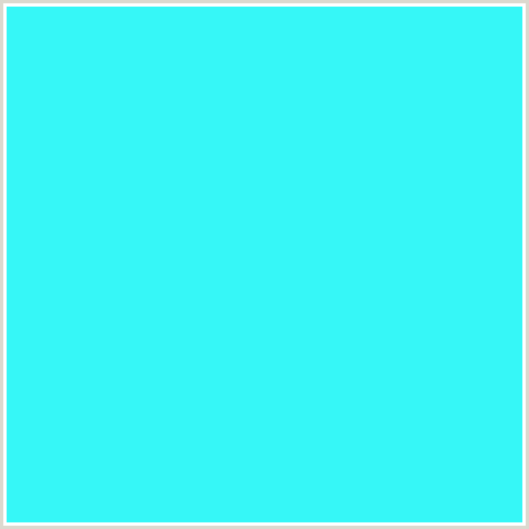 36F7F7 Hex Color Image (BRIGHT TURQUOISE, LIGHT BLUE)