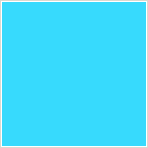 37DAFD Hex Color Image (CYAN, LIGHT BLUE)
