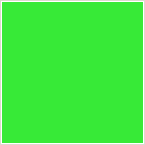37EA37 Hex Color Image (GREEN, MALACHITE)