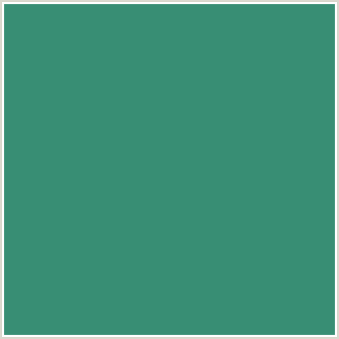 388E74 Hex Color Image (BLUE GREEN, PARADISO)