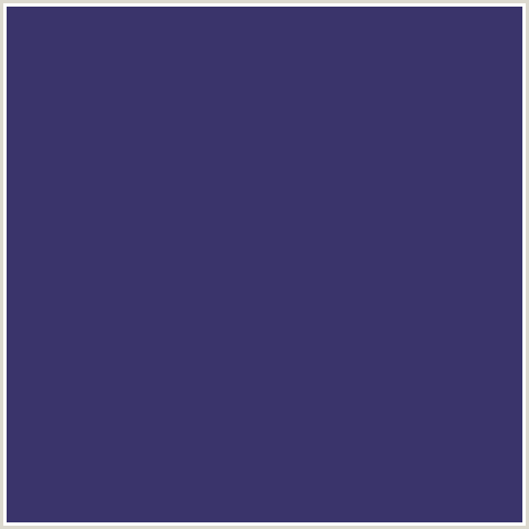 3A346B Hex Color Image (BLUE, MIDNIGHT BLUE, RHINO)