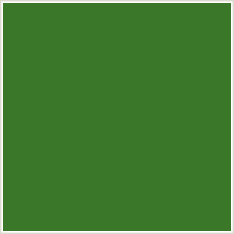 3A7728 Hex Color Image (FOREST GREEN, GREEN)