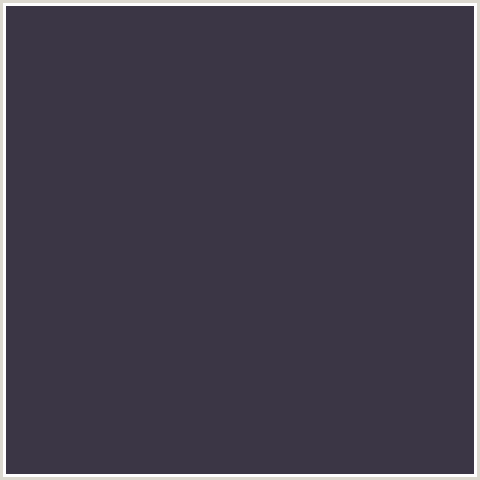 3B3645 Hex Color Image (BLUE VIOLET, SHIP GRAY)