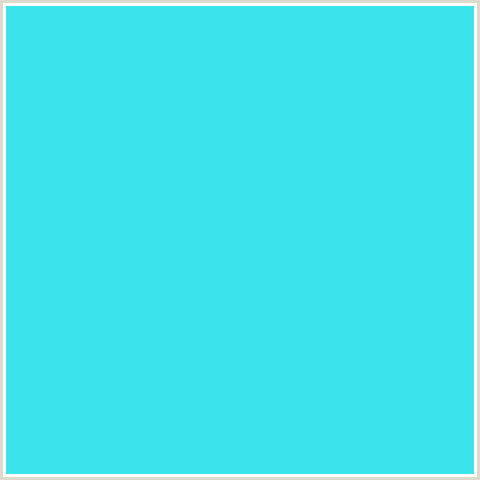 3BE4ED Hex Color Image (LIGHT BLUE, PICTON BLUE)