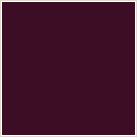 3D0D25 Hex Color Image (AUBERGINE, DEEP PINK, FUCHSIA, FUSCHIA, HOT PINK, MAGENTA)