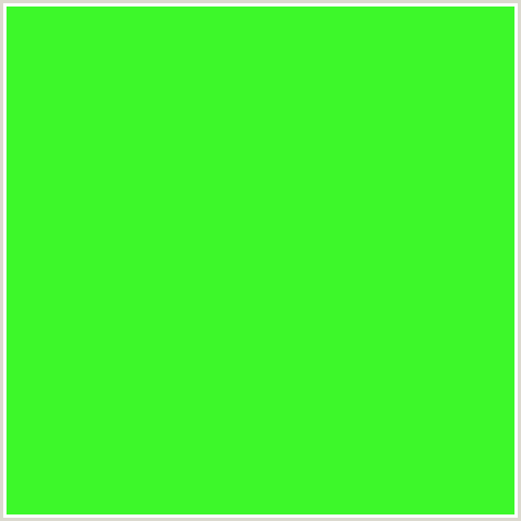 3DF82A Hex Color Image (GREEN, HARLEQUIN)