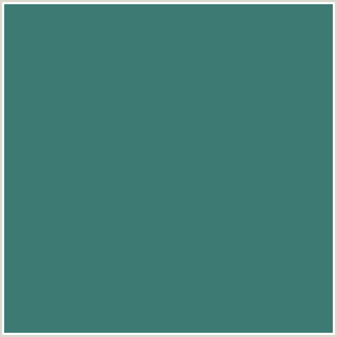3E7A74 Hex Color Image (BLUE GREEN, FADED JADE)