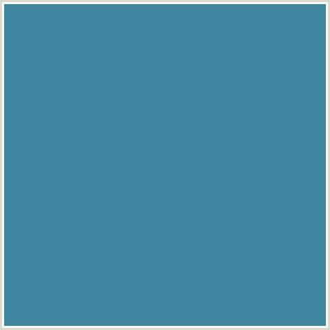 3E85A0 Hex Color Image (LIGHT BLUE, STEEL BLUE)