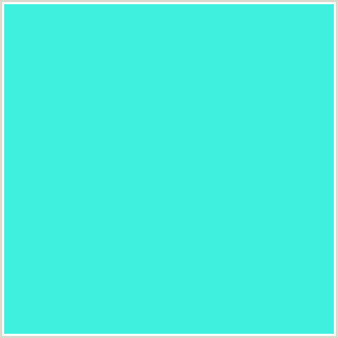 3EF0DD Hex Color Image (BLUE GREEN, PICTON BLUE)