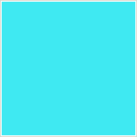 3FE9F2 Hex Color Image (LIGHT BLUE, PICTON BLUE)