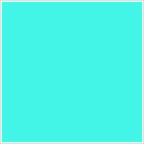 42F5E7 Hex Color Image (AQUA, BRIGHT TURQUOISE, LIGHT BLUE)