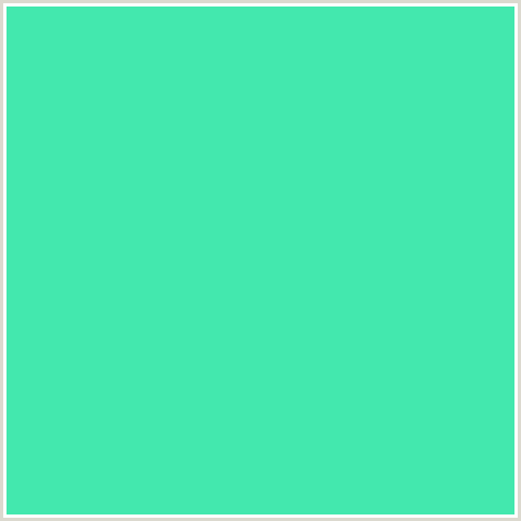 43E8AE Hex Color Image (GREEN BLUE, TURQUOISE)