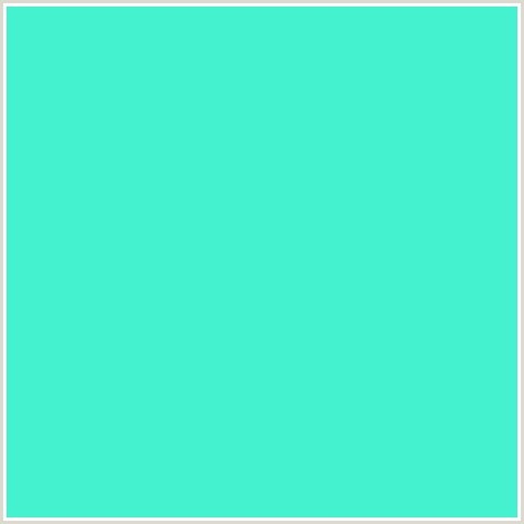 44F2CF Hex Color Image (BLUE GREEN, TURQUOISE BLUE)
