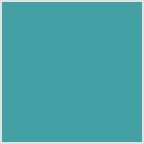 45A0A6 Hex Color Image (HIPPIE BLUE, LIGHT BLUE)