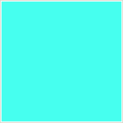 46FFEF Hex Color Image (AQUA, AQUAMARINE, LIGHT BLUE)