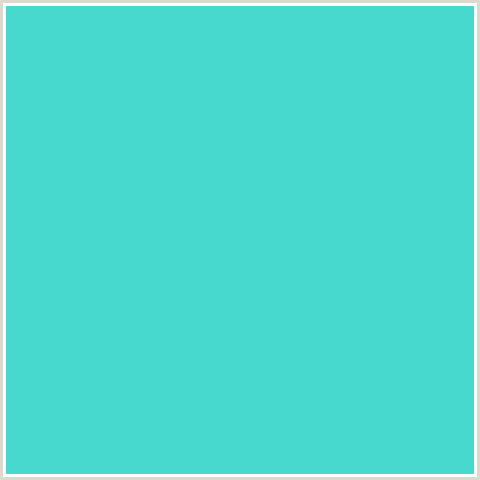 47D9CE Hex Color Image (AQUA, LIGHT BLUE, TURQUOISE)