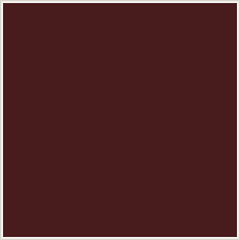 481C1C Hex Color Image (COCOA BEAN, RED)