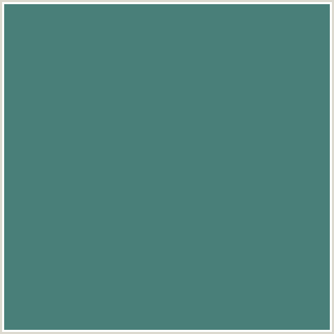 497F79 Hex Color Image (BLUE GREEN, FADED JADE)