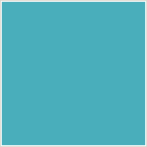 49AEBB Hex Color Image (FOUNTAIN BLUE, LIGHT BLUE)