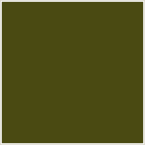 4A4A12 Hex Color Image (PUNGA, YELLOW GREEN)