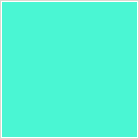 4AF6D3 Hex Color Image (AQUAMARINE, BLUE GREEN)