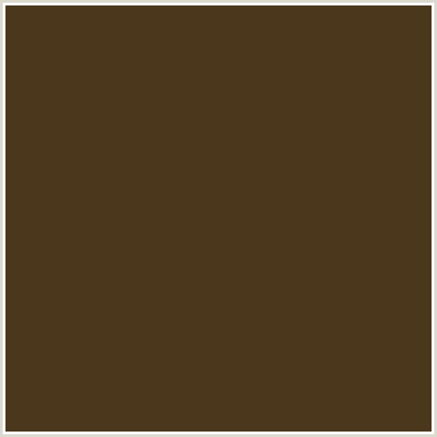 4B371C Hex Color Image (BROWN, METALLIC BRONZE, ORANGE)