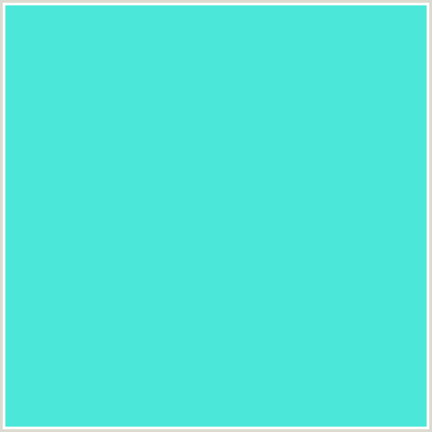 4BE8DA Hex Color Image (AQUA, LIGHT BLUE, TURQUOISE BLUE)