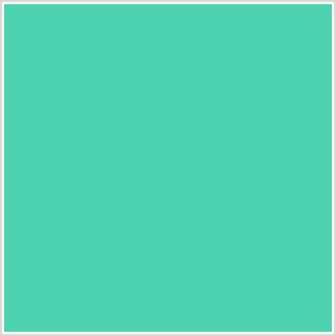 4CD2AE Hex Color Image (BLUE GREEN, SHAMROCK)