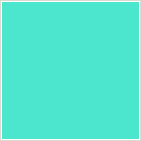 4CE6CE Hex Color Image (BLUE GREEN, TURQUOISE BLUE)