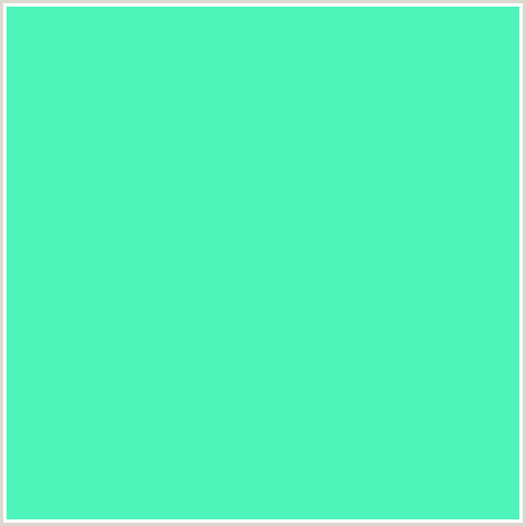 4EF5BB Hex Color Image (AQUAMARINE, GREEN BLUE)