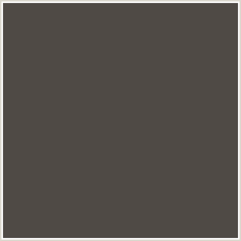 4F4A45 Hex Color Image (BROWN, FUSCOUS GRAY, ORANGE)