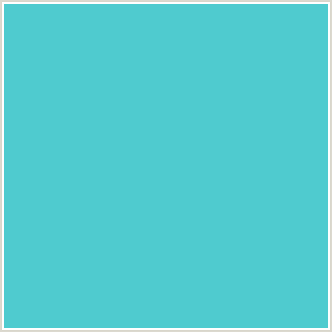 4FCBCF Hex Color Image (LIGHT BLUE, SHAKESPEARE)