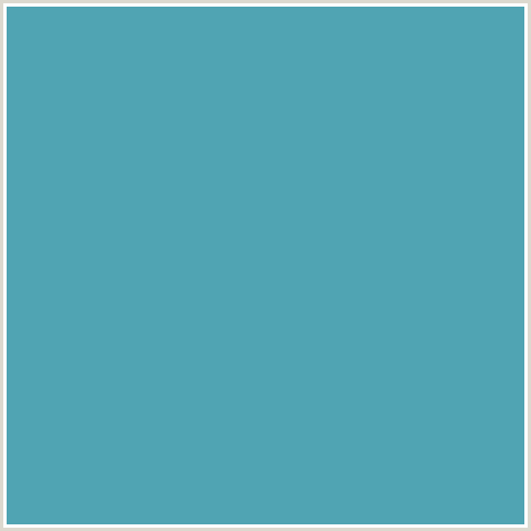 50A4B3 Hex Color Image (HIPPIE BLUE, LIGHT BLUE)