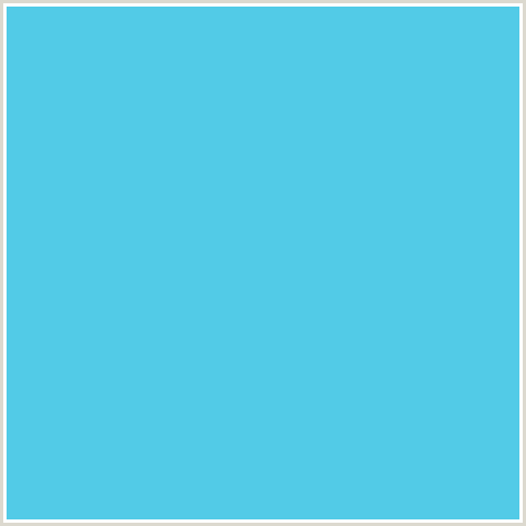 52CBE7 Hex Color Image (LIGHT BLUE, PICTON BLUE)