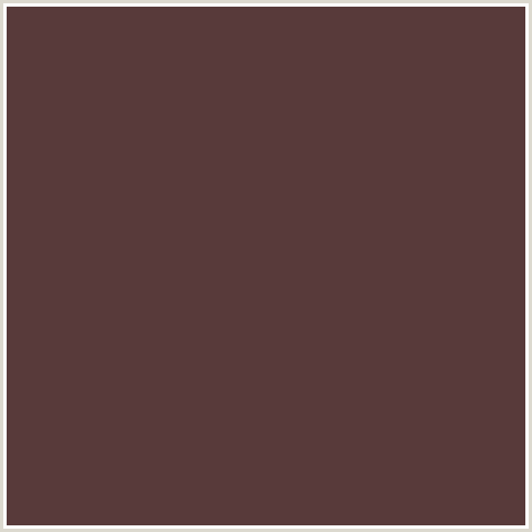 583A3A Hex Color Image (CONGO BROWN, RED)