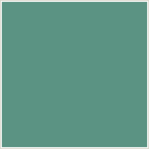 5B9383 Hex Color Image (BLUE GREEN, PATINA)