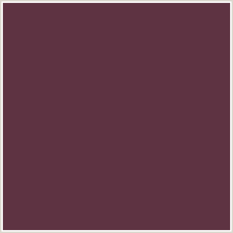 5E3342 Hex Color Image (CONGO BROWN, RED)